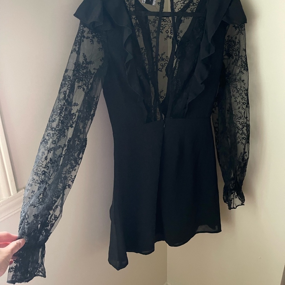 Princess Polly long sleeve mini black lace dress - Picture 8 of 9